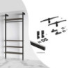 Kit di staffe per 1 ripiano in legno, 1 modulo e 1 asta di sospensione lunghezza 1m Zero, Zama, colore Grigio pietra verni