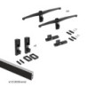 Kit di staffe per 1 ripiano in legno, 1 modulo e 1 asta di sospensione lunghezza 1m Zero, Zama, colore Grigio pietra verni