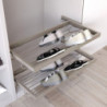 Kit di porta scarpe in metallo e telaio scorrevole a chiusura ammortizzata per armadio, regolabile, modulo 600 mm, Nero te
