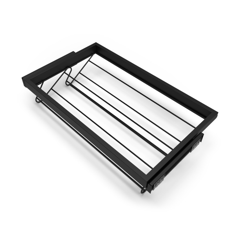 Kit di porta scarpe in metallo e telaio con guide a chiusura ammortizzata per armadio, regolabile, modulo 900 mm, Grigio p