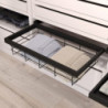 Kit di cestello in filo e telaio a scorrimento con chiusura ammortizzata per armadio, regolabile, modulo 800 mm, Grigio pi