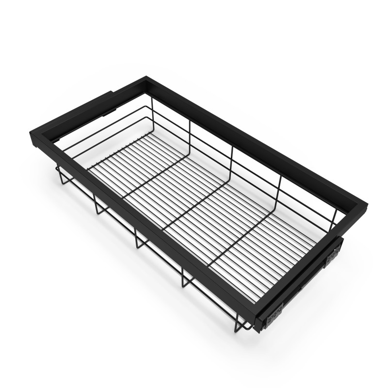 Kit di cassetto organizzatore e telaio a scorrimento con chiusura ammortizzata per armadio, regolabile, modulo 600 mm, Gri