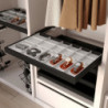 Kit di vassoio metallico e telaio a scorrimento con chiusura ammortizzata per armadio, regolabile, modulo 600 mm, Grigio p