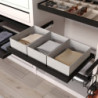 Kit di vassoio, 3 cestini organizzatori e telaio a scorrimento con chiusura ammortizzata per armadi, regolabile, modulo 90