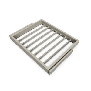 Kit di 7 aste portapantaloni e telaio a scorrimento con chiusura ammortizzata per armadi, regolabile, modulo 600 mm, testu