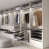 Lotto di 2 barre appendiabiti per armadio Luxe lunghi 0,75 m con reggitubi, Alluminio e Tecnoplastica, Verniciato Grigio P