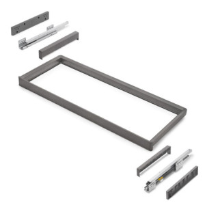 Telaio con guide a estrazione totale e chiusura morbida per accessori per armadi Quartz, 787-813mm, Alluminio e plastica