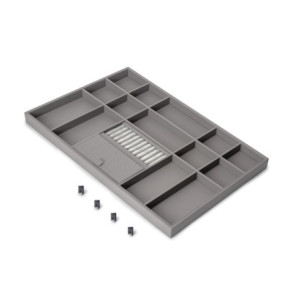 Telaio con guide a estrazione totale e chiusura morbida per accessori per armadi Quartz, 937-963mm, Alluminio e plastica
