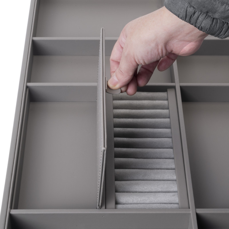 Telaio con guide a estrazione totale e chiusura morbida per accessori per armadi Quartz, 962-988mm, Alluminio e plastica