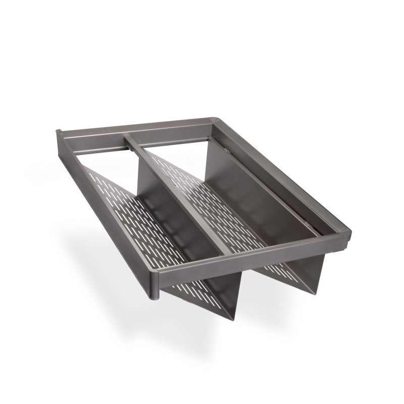 Cassetto portascarpe per armadi e cabine armadio Quartz, 440 (M60), Acciaio, Titanio