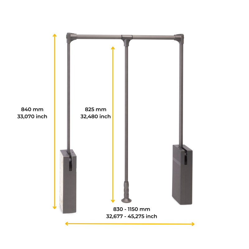 Kit di cassetto porta-scarpe estraibile per armadi Quartz, regolabile, modulo 600mm, Acciaio, alluminio e plastica, Titani
