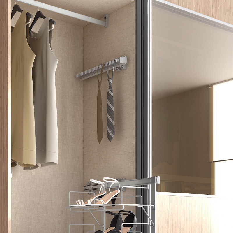 Cassetto metallico per armadi e cabine armadio Quartz, 640 (M80), Acciaio, Titanio