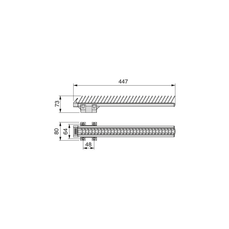 Cassetto metallico per armadi e cabine armadio Quartz, 640 (M80), Acciaio, Titanio