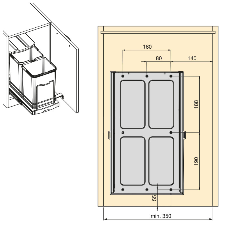 Tavola da stiro Iron 2, Acciaio e Legno, pieghevole ed estraibile per mobili Iron 2