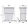 Contenitore per la raccolta differenziata Recycle Inox 2x12lt per il montaggio sul fondo e l'estrazione manuale/automatica