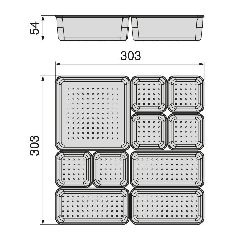 Recycle 1x35lt per il montaggio sul fondo e l'estrazione manuale nel mobile da cucina, Grigio antracite, Tecnoplastica