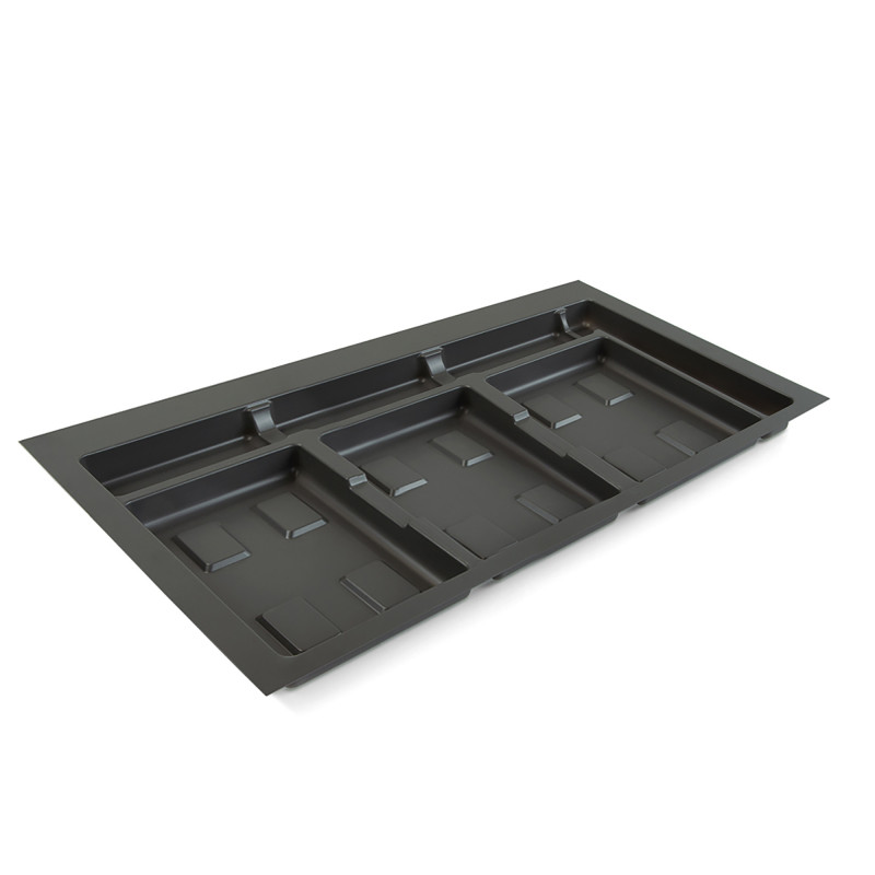 Kit di 2 profili centrali Gola per mobili da cucina, lunghezza 2,35m, con accessori, Alluminio, Verniciato nero