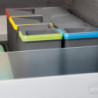 Kit di contenitori per la raccolta differenziata per cassetti da cucina Recycle Altezza Recycle 216 mm, 2x12 lt, Grigio an