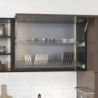Contenitore per la raccolta differenziata da montare sul fondo ed estraibile manualmente in cucina 2x15lt, Grigio antracit