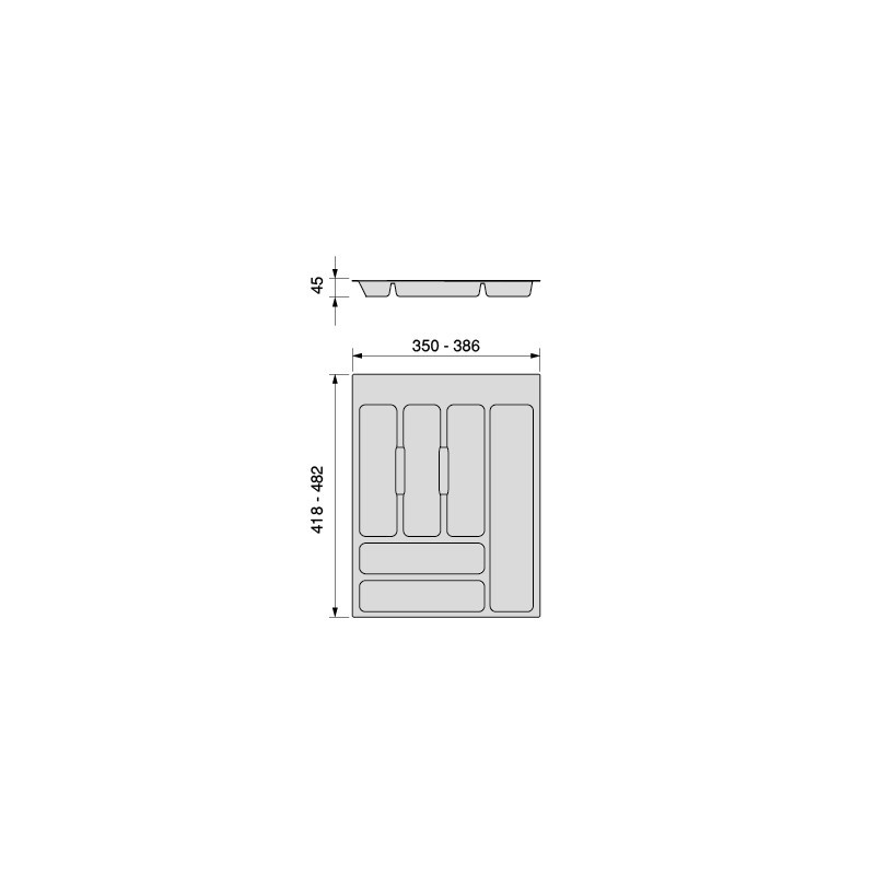Contenitori per cassetti da cucina Recycle con coperchio anti-odore, Altezza 266, 2x15 lt, Grigio antracite Tecnoplastica