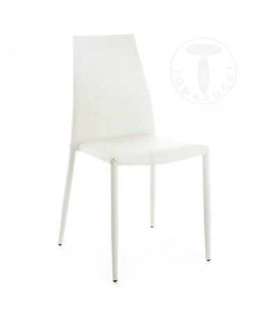 Sedia Lion in pelle ecologica - set da 4 bianco
