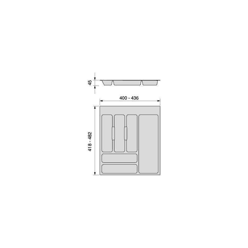 Contenitori per cassetti da cucina Recycle con coperchio anti-odore, Altezza 266, 2x15 lt, 2x7 lt, Grigio antracite Tecnop