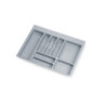 Portaposate universale per posate Optima, modulo 450 mm, Tecnoplastica, Grigia
