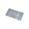 Portaposate universale per posate Optima, modulo 600 mm, Tecnoplastica, Grigia