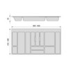 Portaposate universale per posate Optima, modulo 700 mm, Tecnoplastica, Grigia