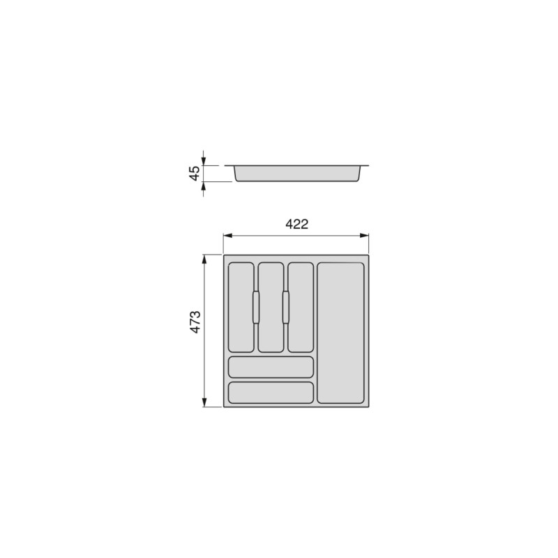 Portaposate universale Optima 1000mm Emuca tecnoplastica grigia cucina