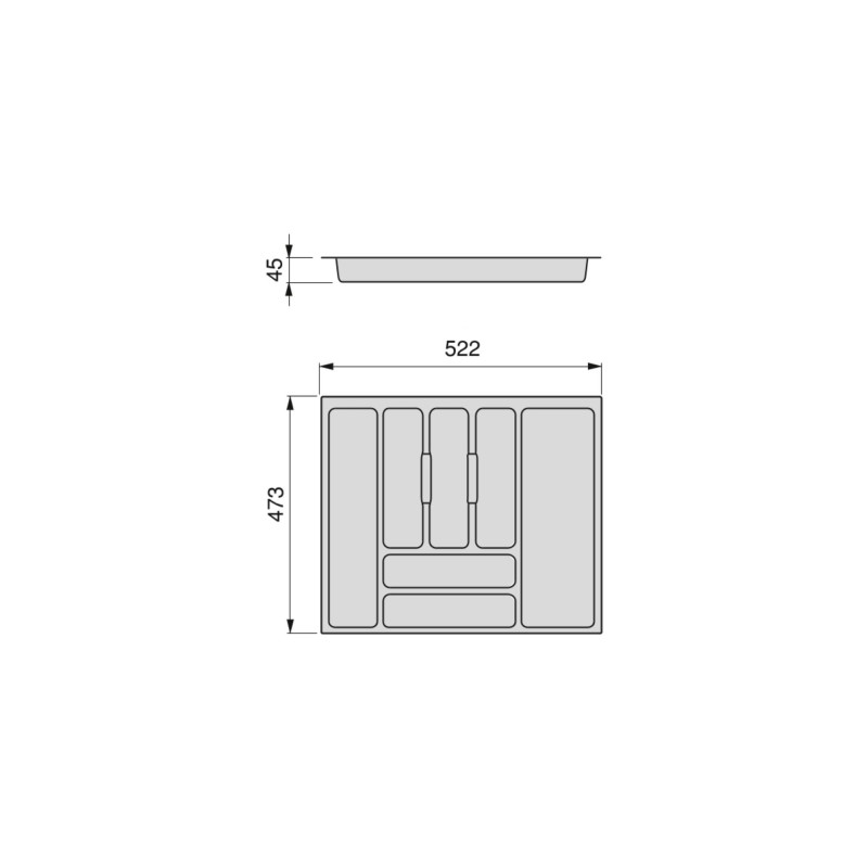 Portaposate Optima Vertex 400mm Emuca tecnoplastica grigio antracite