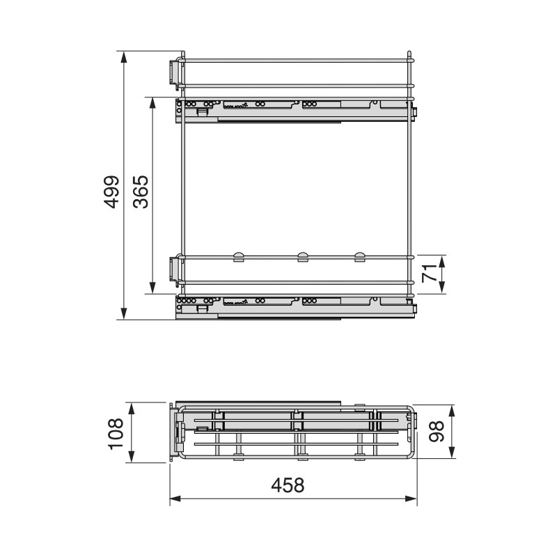 Portaposate Optima Vertex 900mm Emuca tecnoplastica grigio antracite