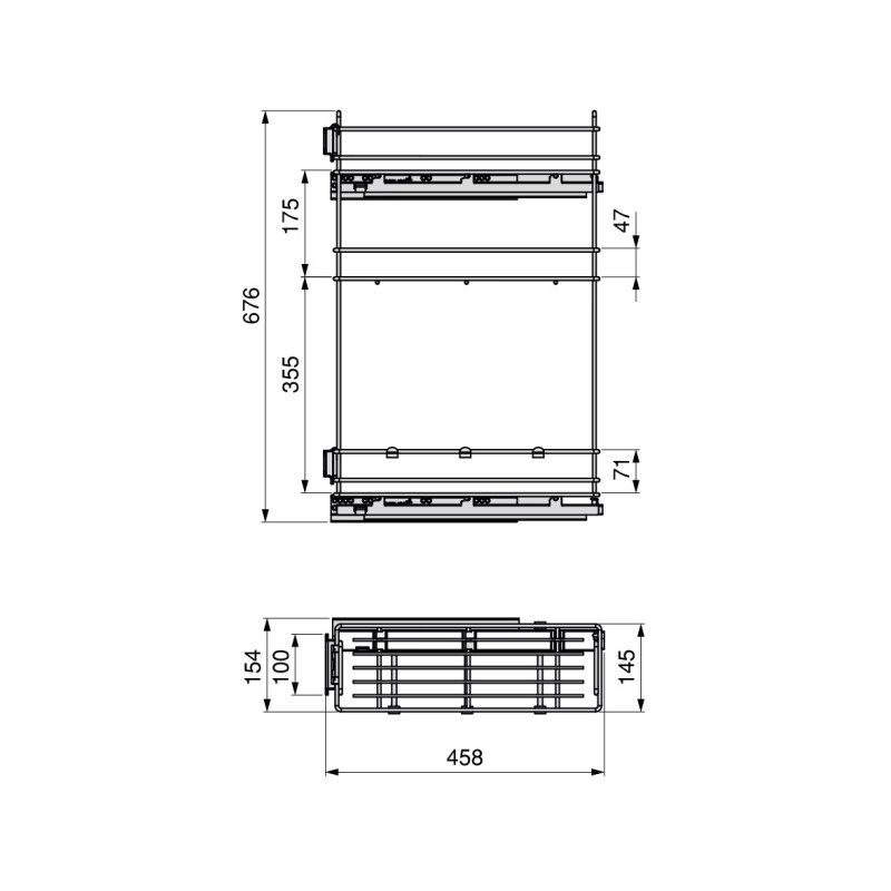 Portabottiglie estraibile Supramax 150mm Emuca acciaio cromato cucina