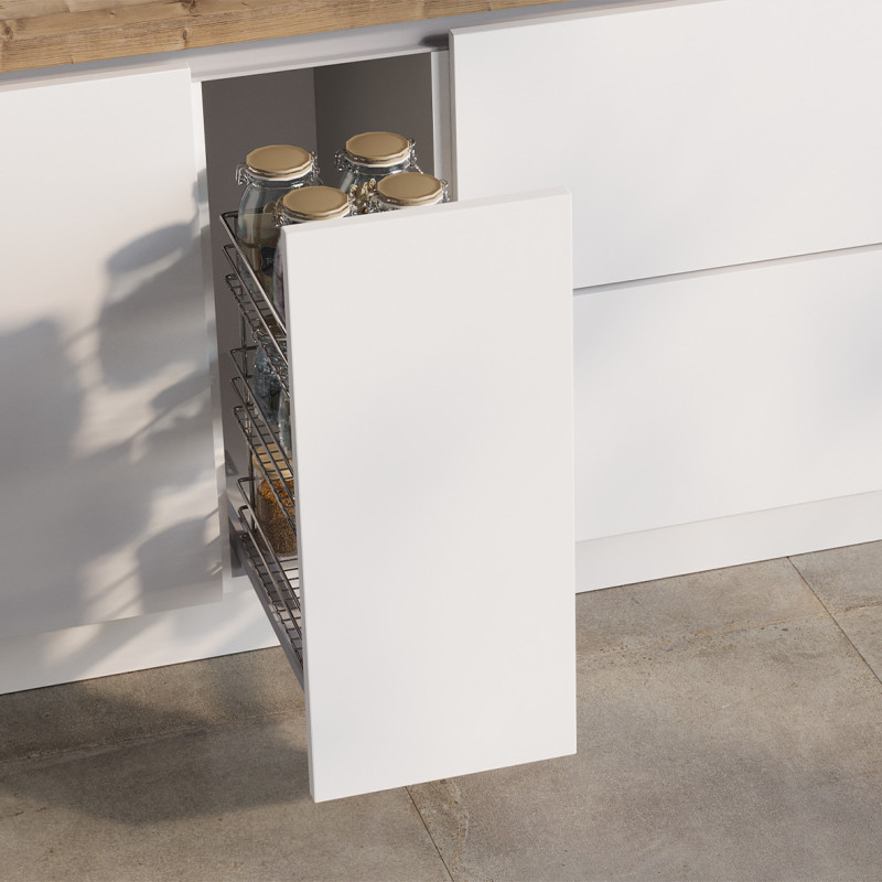 Portabottiglie estraibile Supramax 200mm Emuca acciaio cromato cucina