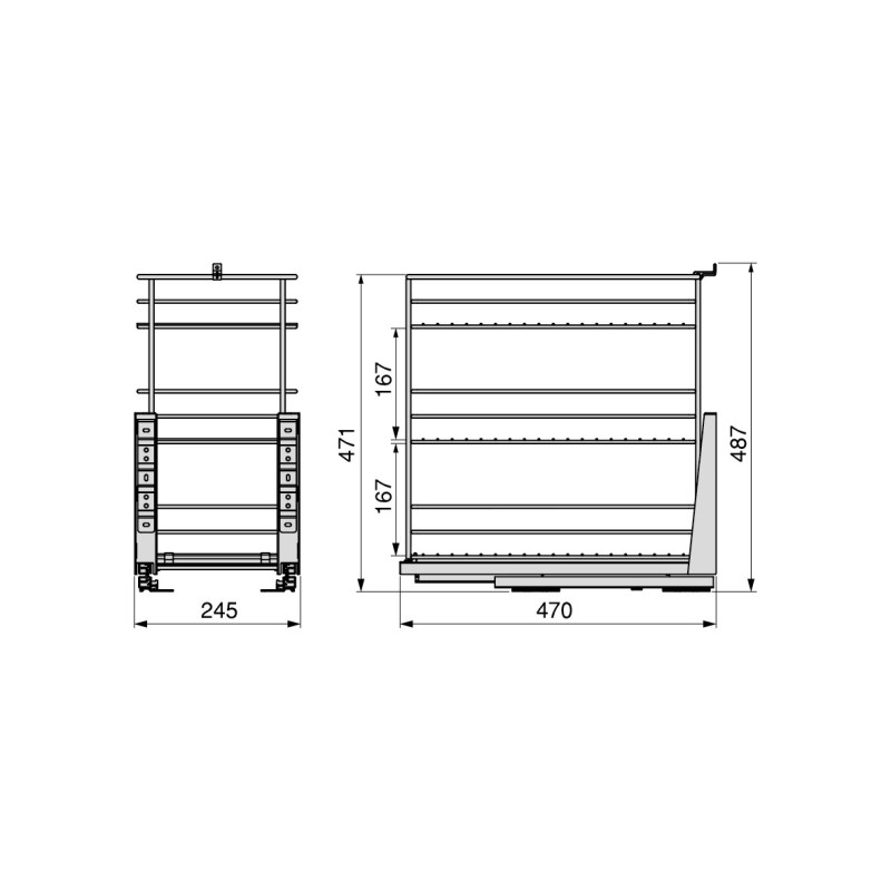 Portabottiglie estraibile Supramax 200mm Emuca acciaio cromato cucina