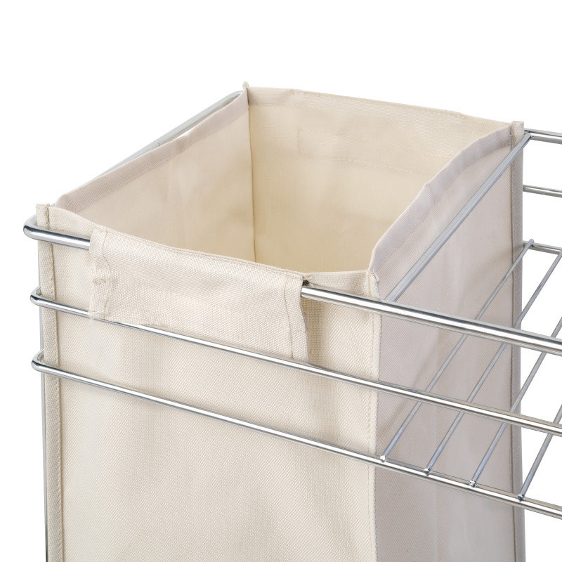 Portabottiglie estraibile SupraMax con chiusura soft, lato sinistro, 3 vassoi, unità 200 mm, Acciaio, Cromato lucido