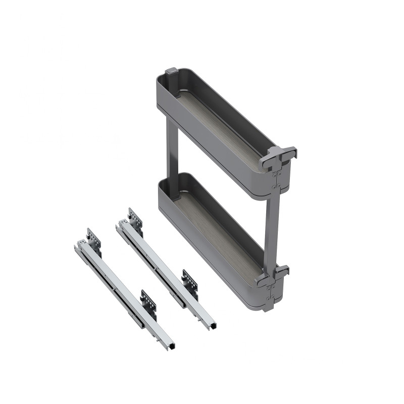 Carrello estraibile Supra 400mm Emuca acciaio cromato cucina soft close