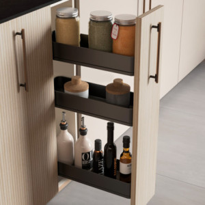 Zoom Carrello estraibile Titane con fissaggio inferiore con chiusura softt, modulo 400mm, Acciaio, Grigio antracite