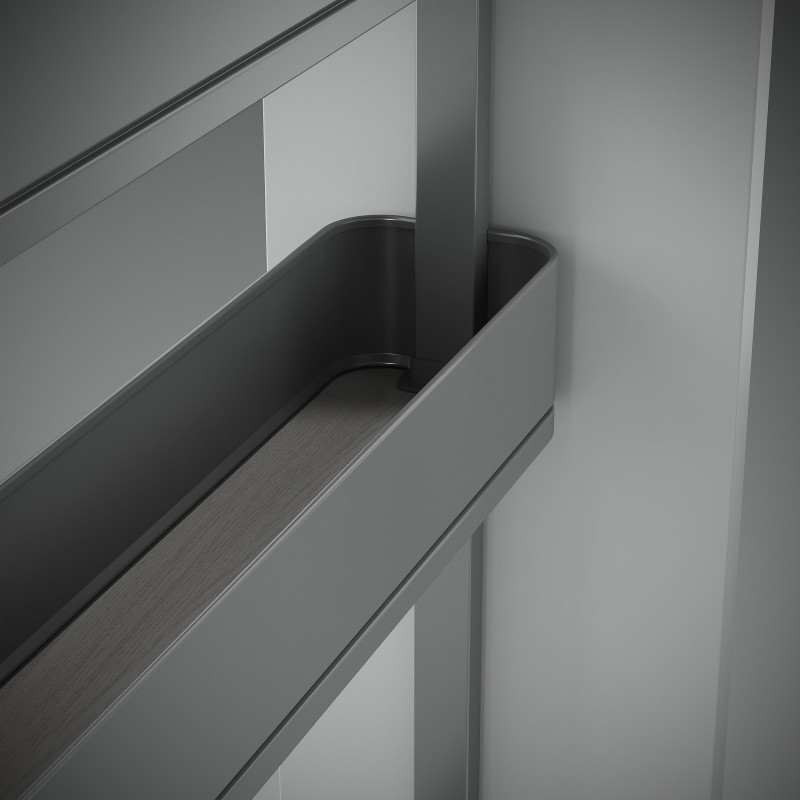 Carrello estraibile Supra 400mm Emuca acciaio cromato cucina soft close