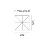 Ombrellone 3x3 legno poliestere grigio Moia da giardino