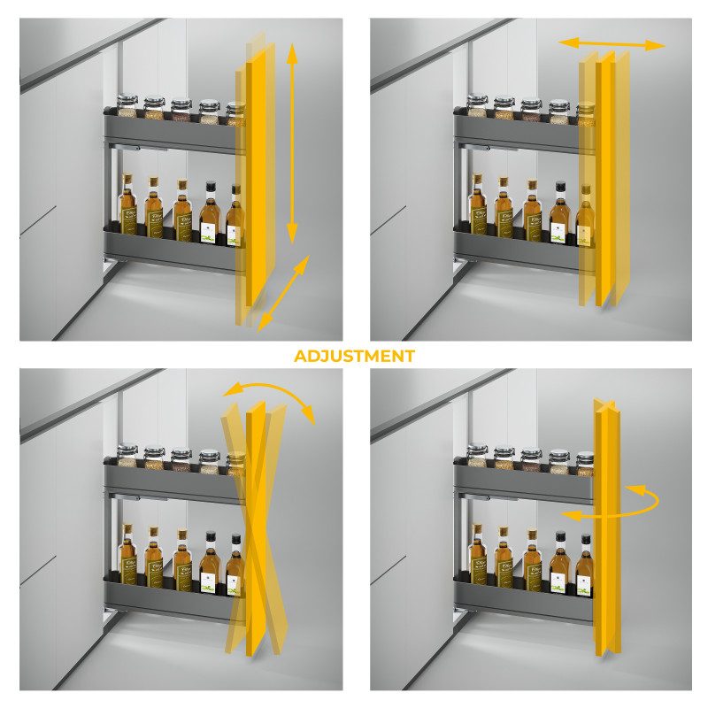 Carrello estraibile Supra 400mm Emuca acciaio cromato cucina soft close