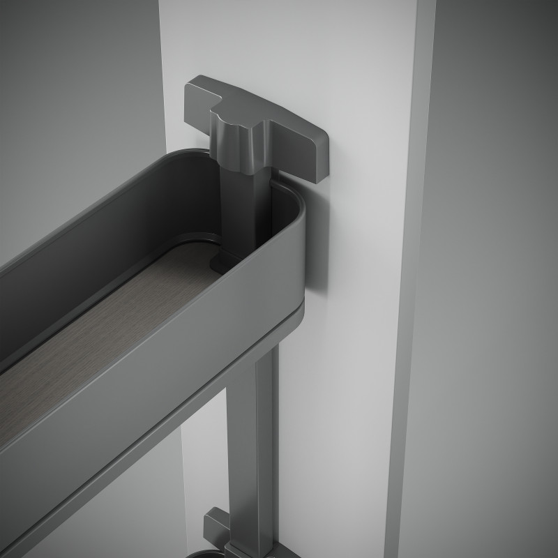 Carrello estraibile Titane 300mm Emuca cestelli e carrello pane grigio