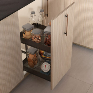Zoom Portabottiglie laterale estraibile Titane Simplex con chiusura soft, modulo 150 mm, Grigio antracite
