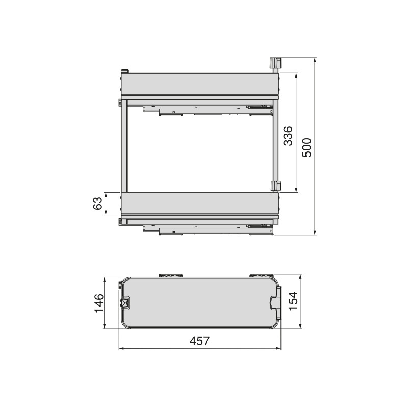 Carrello estraibile Supra 300mm Emuca con cestelli e porta pane acciaio