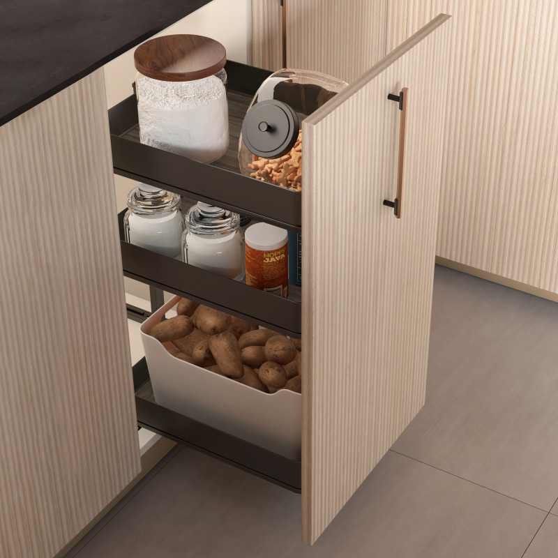 Portabottiglie estraibile Titane Simplex 200mm grigio antracite cucina