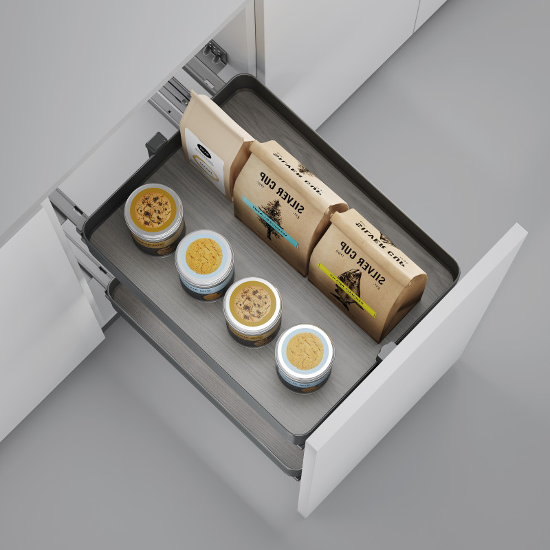 Portabottiglie estraibile Harmony 150mm acciaio legno grigio cucina