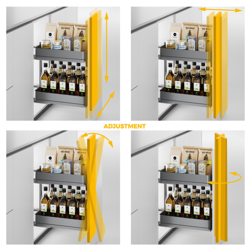 Portabottiglie estraibile Harmony 150mm acciaio legno grigio cucina