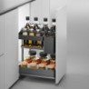 Portabottiglie estraibile Harmony 200mm Emuca acciaio legno grigio