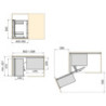 Carrello estraibile con cestelli e portapane Harmony con chiusura soft, Modulo larghezza 300mm altezza 700mm, Acciaio