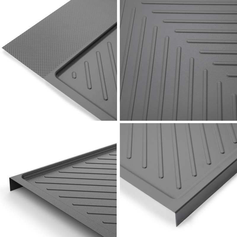 Angolare Lake Harmony per mobili da cucina, Destra, Altezza regolabile, Acciaio e legno, Grigio antracite
